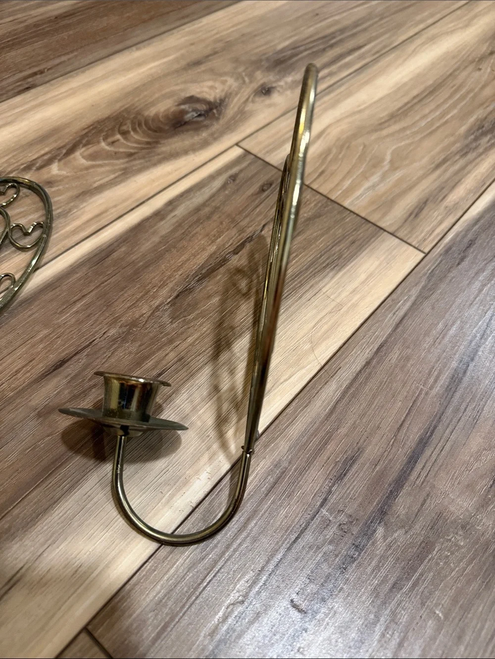 Brass Heart Wall Candle Holders - Set of 2